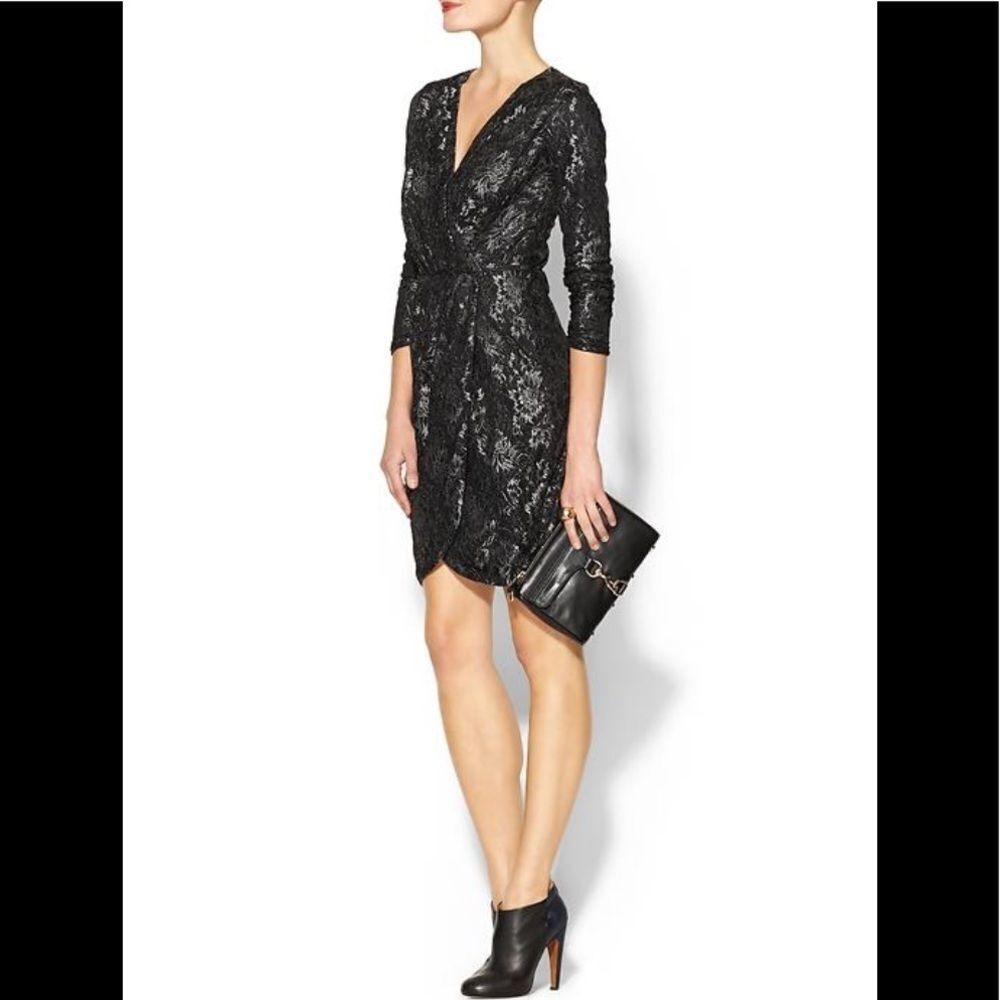 Sabine metallic lace dress
